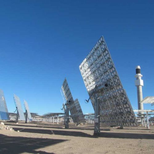 Solar thermal plates receiving sunlight