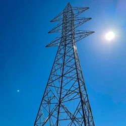 Electric tower seen from the ground