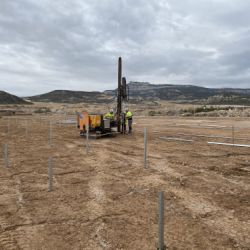 Operators on the ground preparing assembly